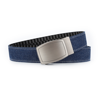 GUGETI Men's Denim Fabric Belt with Automatic Buckle 3.5cm